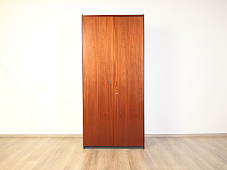 Шкаф для одежды в кабинет руководителя Flute ORA ACCIAIO 930x450x2030 Шпон Орех Италия
